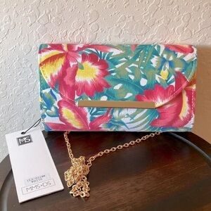 MMS Design Studio- Hawaiian themed floral crossbody/shoulder bag-metal chain